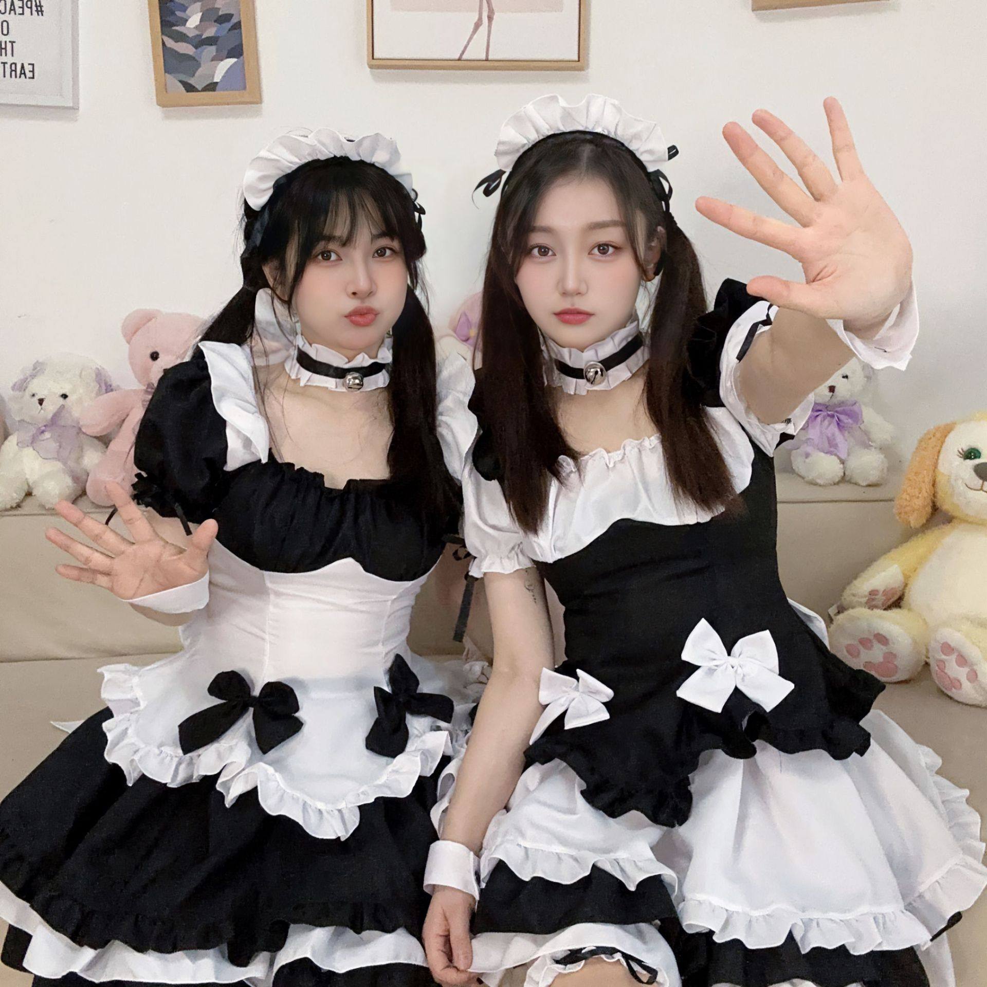 环游世界lolita公主可爱套装 cosplay黑白巧克力女仆装游戏cos装