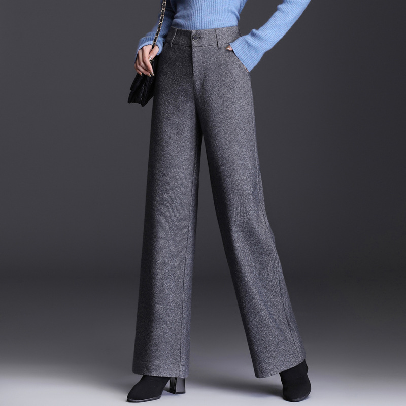 女士秋冬高腰加厚长裤休闲裤