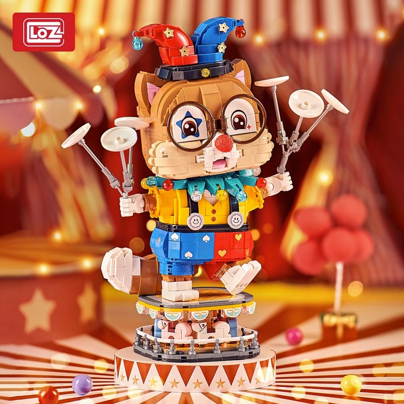 loz/俐智微积木小丑松鼠小手工拼装玩具可爱益智模型七夕礼物