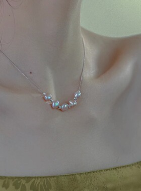 泡泡糖925巴洛克珍珠项链女