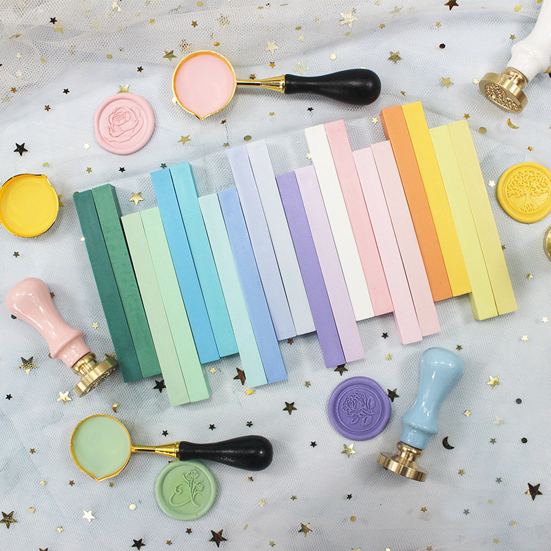 金源雾面方形手工火漆蜡条简约马卡龙24色雾面蜡火漆印章DIY手账