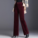 厚款 2025年秋冬新款 灯芯绒直筒长裤 宽松女裤 粗条绒裤 女高腰阔腿裤