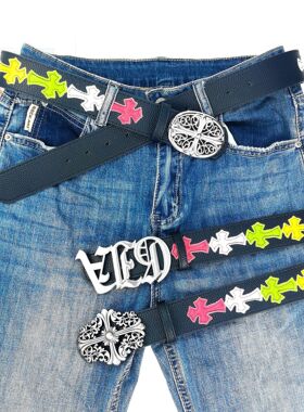 重磅 CH克罗圣剑皮带滚轮镂空常青款藤蔓女士腰带明星打孔复古心