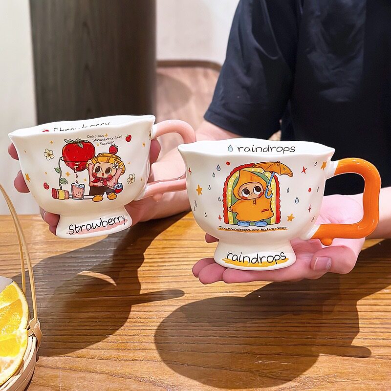 颜值可爱皮泼陶瓷马克杯生日礼物伴手礼早餐牛奶杯情侣家用水杯