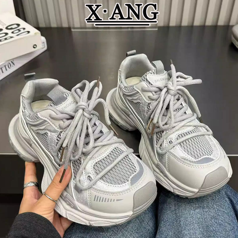 爆款巴黎老爹鞋子女鞋2026新款春夏季网面透气厚底休闲运动鞋