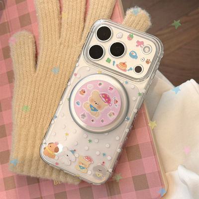 AceCase童趣小狗适用苹果17promax手机壳iphone16波点磁吸支架13少女15透明14可爱12卡通11