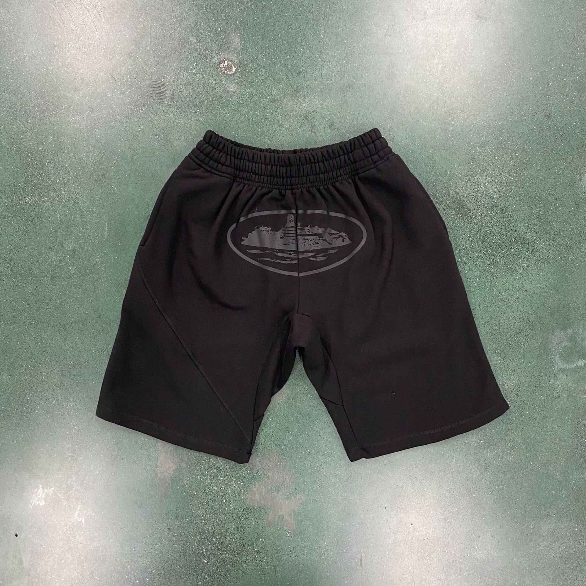 High-Quality Corteiz Popular American Street Hip-Hop Printed Knit Shorts for Men, Trendy Brand Loose-Fitting Five-Point foto 3