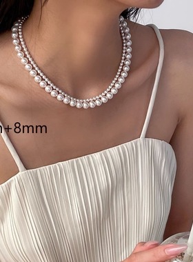 双层叠戴施家珍珠ivy珍珠女