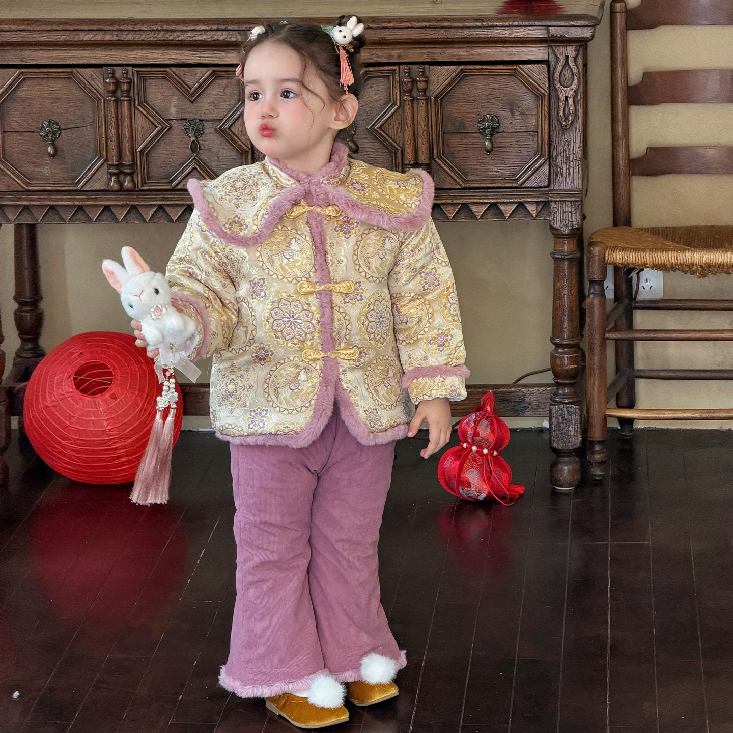 女童汉服豆豆田3岁中国风WF364