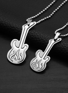 欧美项链朋克吊坠情侣吉他摇滚