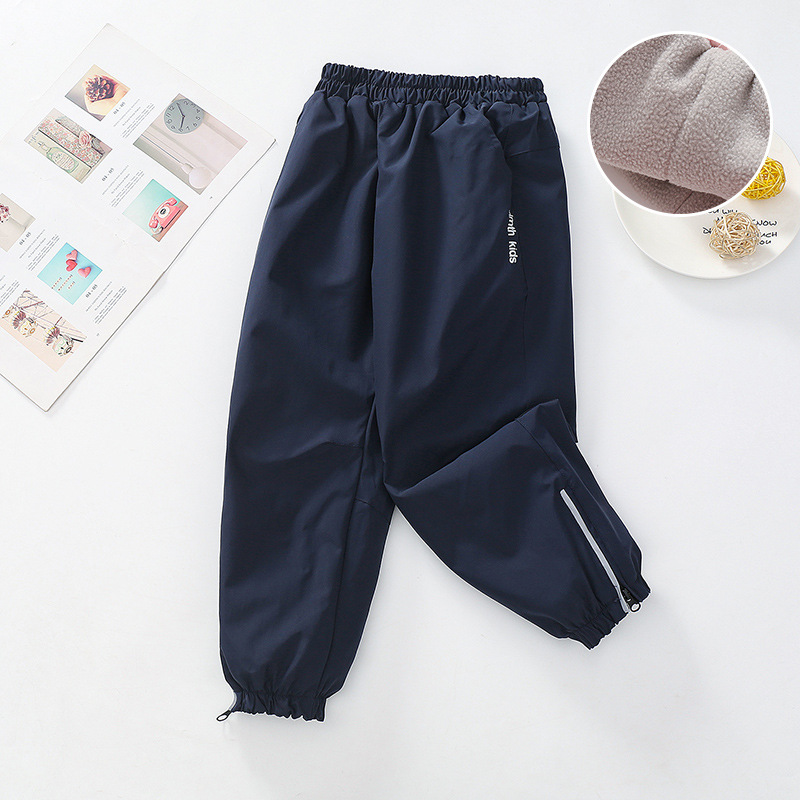 儿童运动女童韩版防风万能加绒登山裤防水滑雪加厚三防户外冲锋裤