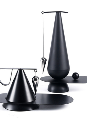 几何平衡金属锥形摆件样板间咖啡厅办公室酒柜书柜抽象艺术装饰品