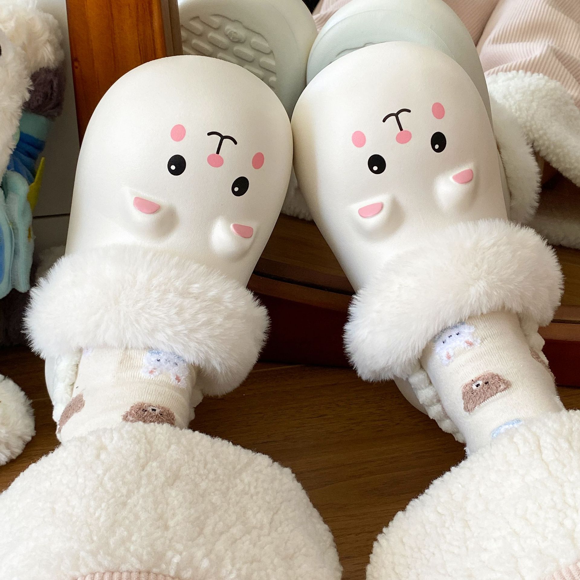 棉拖鞋女秋冬加绒保暖居家