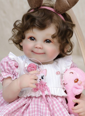 55cm仿真搪胶娃娃跨境婴儿全胶玩具模型女孩陪伴reborn baby doll