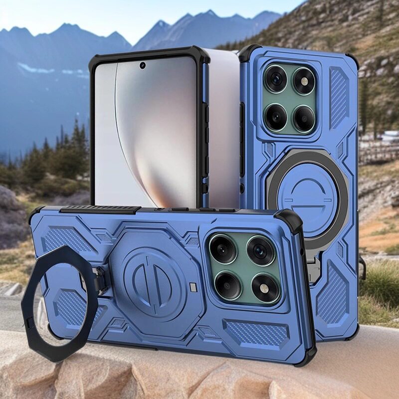 适用Moto  Edge60 Fusion铠甲手机壳摩托Edge50Pro磁吸magsafe保护套edge50Fusion指环旋转支架防摔壳