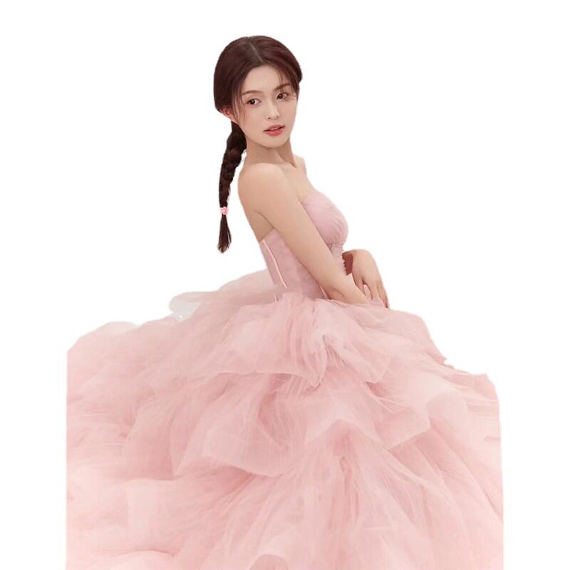 스튜디오 사진 디즈니 공주 이브닝 가운 투투 스커트 긴 연예인 스타일 여성 하이 엔드 웨딩 드레스