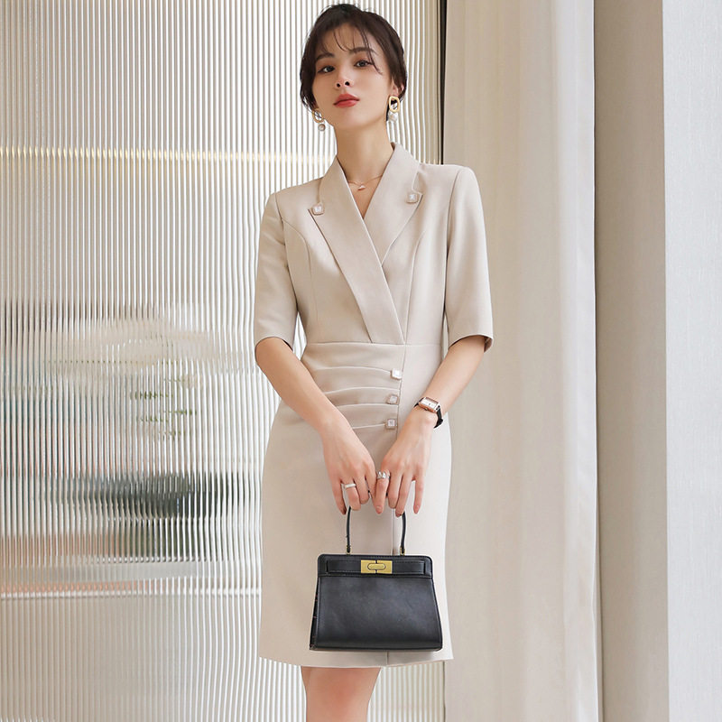 高端职业装西装连衣裙春季女气质时尚比赛演讲珠宝店工装聚会礼服