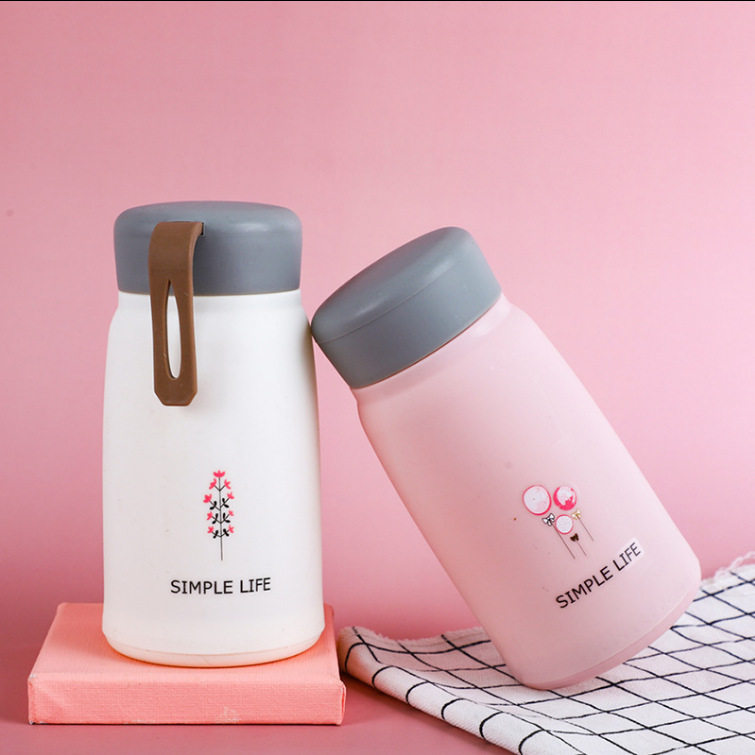 创意萌兔学生保温杯儿童小Q杯ins可爱广告水杯地推礼品玻璃杯logo