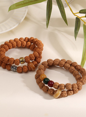 小金刚菩提子手串树王藏式士文玩六字真言手持佛珠盘玩手串念珠