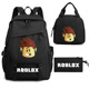 新Roblox游戏女双肩包学生书包午餐包笔袋三件套电脑包大容量批
