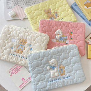 ins柔软云朵卡通刺绣ipad平板电脑包13 14寸笔记本收纳包