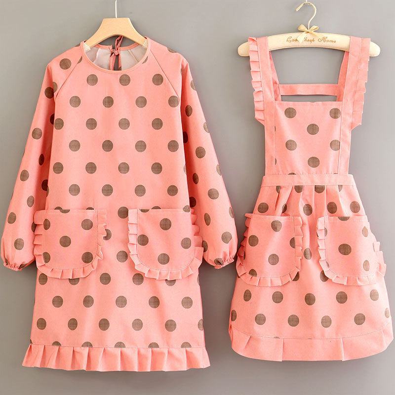 M美女生大圆点照衣收腰显瘦围兜兜o法式帆布做饭围裙罩衣围腰透气,家庭/个人清洁工具,一次性围裙,淘宝优惠券,粉丝福利购,淘宝优惠卷