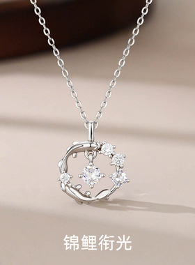 项链999纯银锦鲤项链轻奢小众金鱼韩系项链女新款项链设计感小众