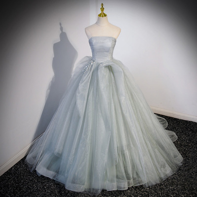 2026新款抹胸仙女晚礼服裙女轻小众端气质法式超仙纱美声独唱艺考