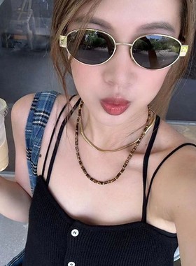 2026新款凯旋门同款墨镜女椭圆形法式复古风小框时尚太阳镜