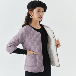 女士轻薄保暖七分短护肩半袖 棉内胆护肩家居棉衣棉服加绒外穿上衣