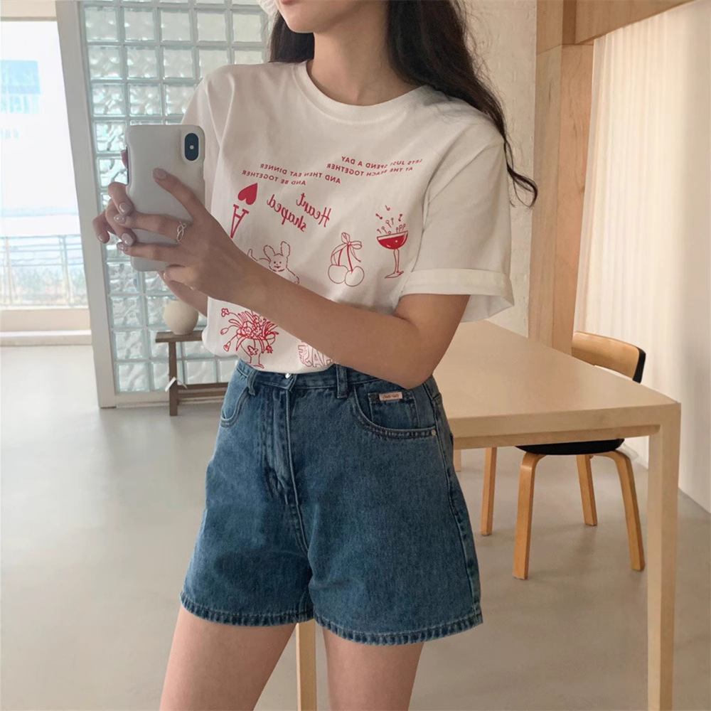 现货韩系短袖棉宽松休闲韩东大门