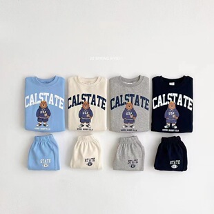 韩国婴儿童装纯棉休闲卫衣套装女童个月宝宝运动服一岁男孩春装