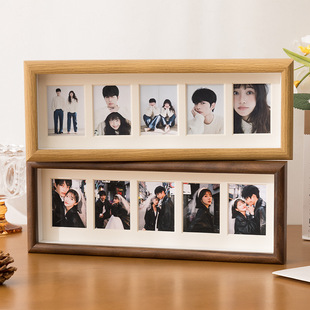 拍立得相框照片摆台3寸两联三连五联相架diy情侣儿童记录框画框