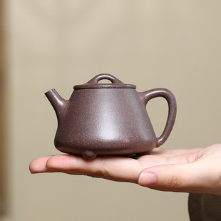 曼生高石瓢壶宜兴紫砂壶手工内推孔120cc小容量工夫茶胡家用泡茶