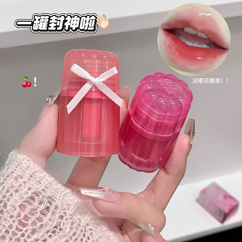 双拼固体唇蜜滋润水光白开水