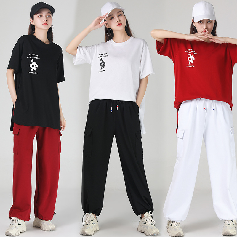 曳步舞服装新款套装短袖圆领上衣时尚休闲广场鬼步舞运动服七格格