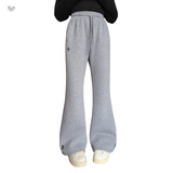 女童加绒微喇裤秋冬2025年新款刺绣喇叭裤中大童休闲显瘦拖地长裤，童装裤子，祺儿童装