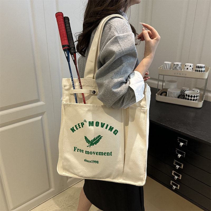 ins羽毛球拍帆布包日系女