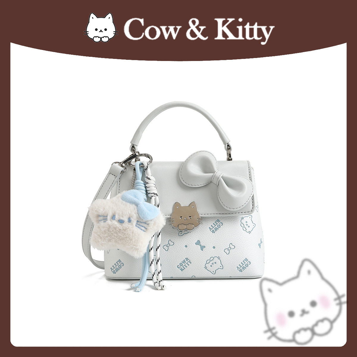 正品Cow&Kitty蝴蝶结可爱高级质感女包时尚百搭单肩手提斜挎包女