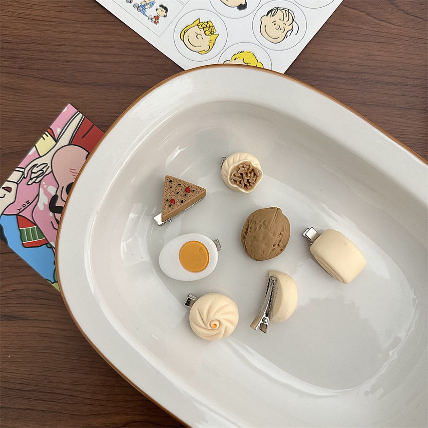 超萌趣味仿真包子馒头发夹搞怪食玩可爱卡通少女刘海发夹头饰发饰