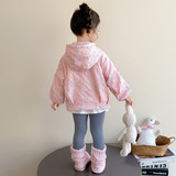 女小童星星外套春秋款2025新款儿童洋气宽松风衣秋装连帽上衣P70，童装外套，祺妙童装