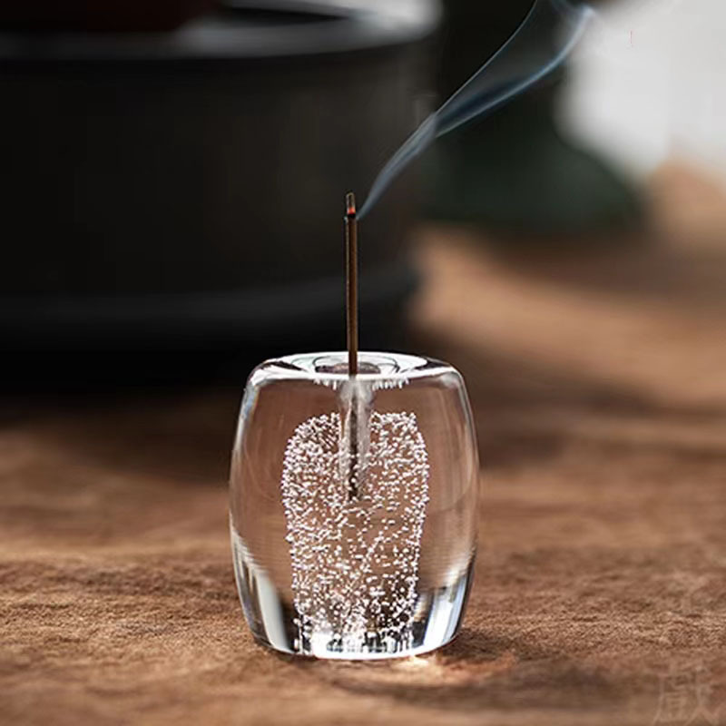 厂家直销古典禅意琉璃香插盖置功夫茶具盖碗盖架托雅致