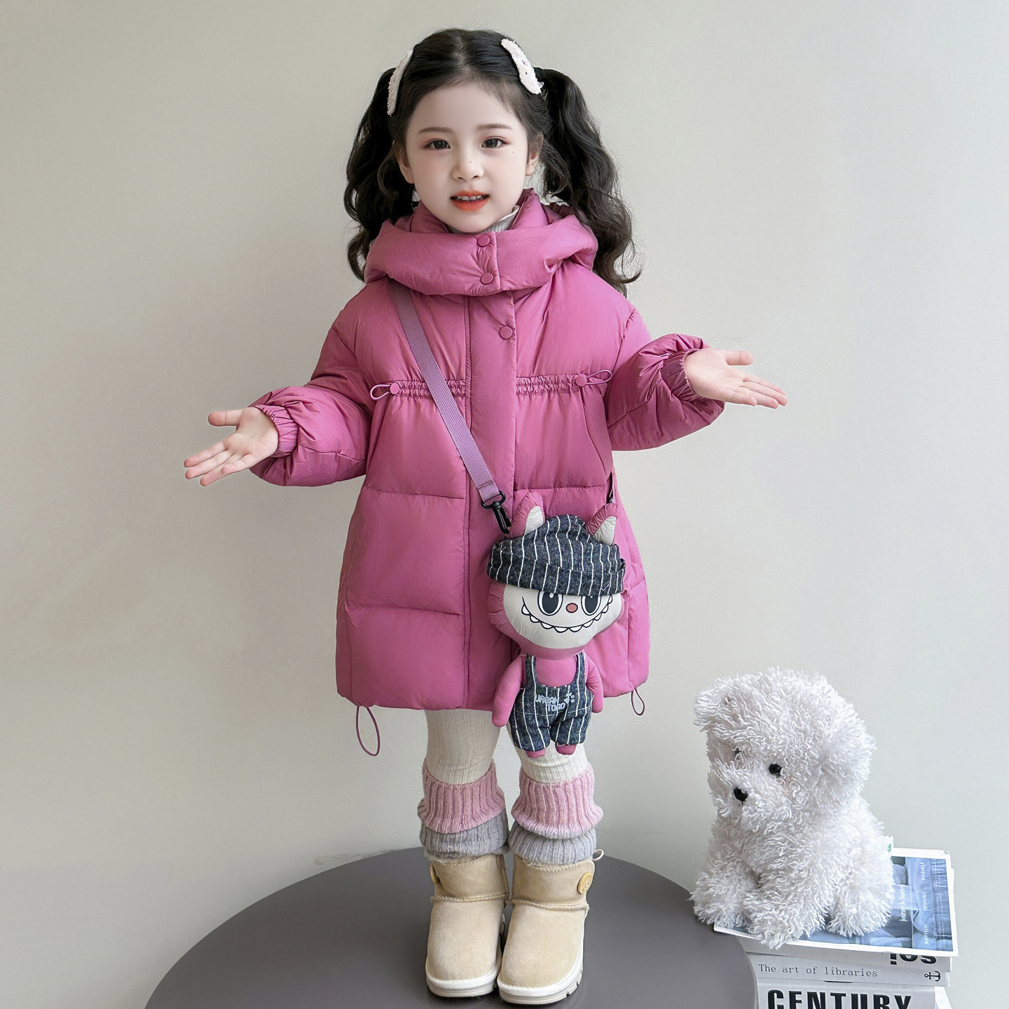 女童羽绒服2025新款儿童冬装连帽上衣冬季小童加厚白鸭绒外套P179，童装羽绒服，祺妙童装