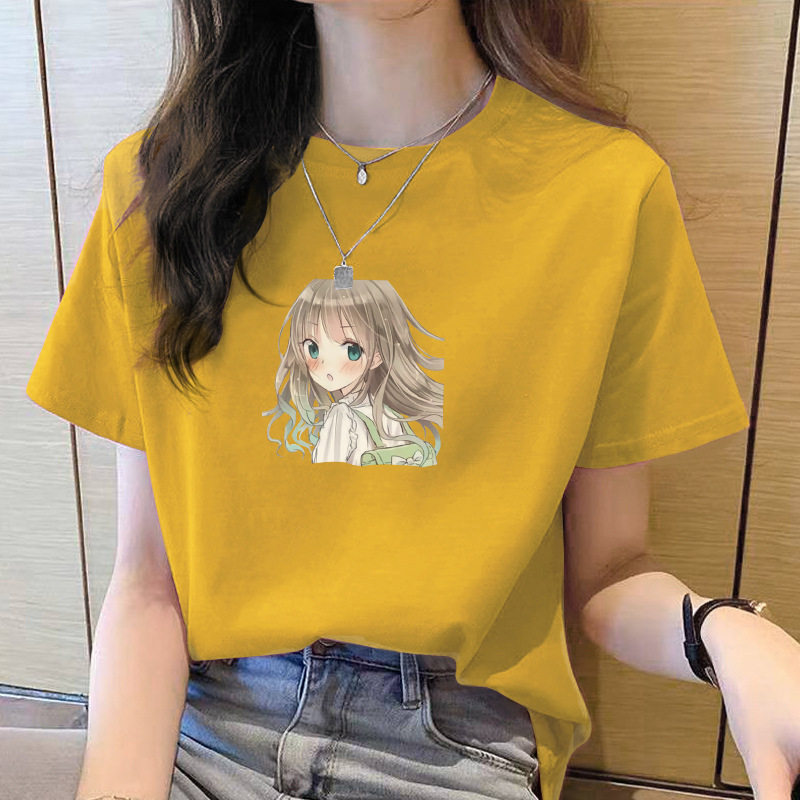 短袖t恤女薄款夏季纯棉女装2023新款休闲体桖打底衫韩版上衣潮ins