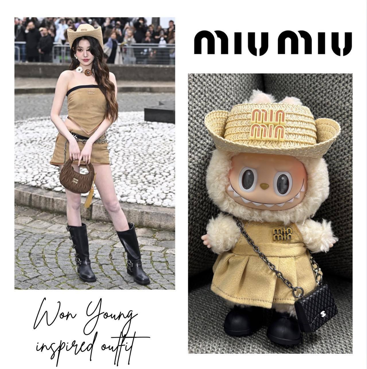 【手工定制仅娃衣】17cm拉布布Labubu一二三代衣服miumiu淑女风