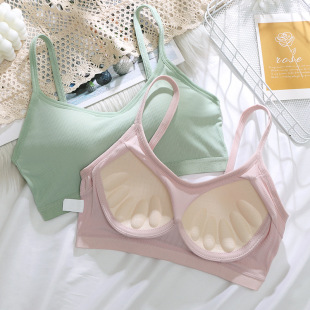 冰丝发育美背内衣一体式 无钢圈文胸女大胸显小打底内搭女防走光抹