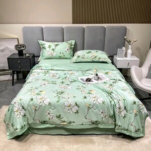 新款水洗天丝夏被四件套 空调被 可水洗双人夏凉被礼品被