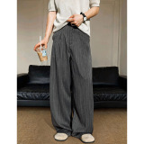 打褶西裤春季新款垂感宽松休闲裤潮牌复古直筒长裤MK2494-P55控88，男装西裤，电商A362