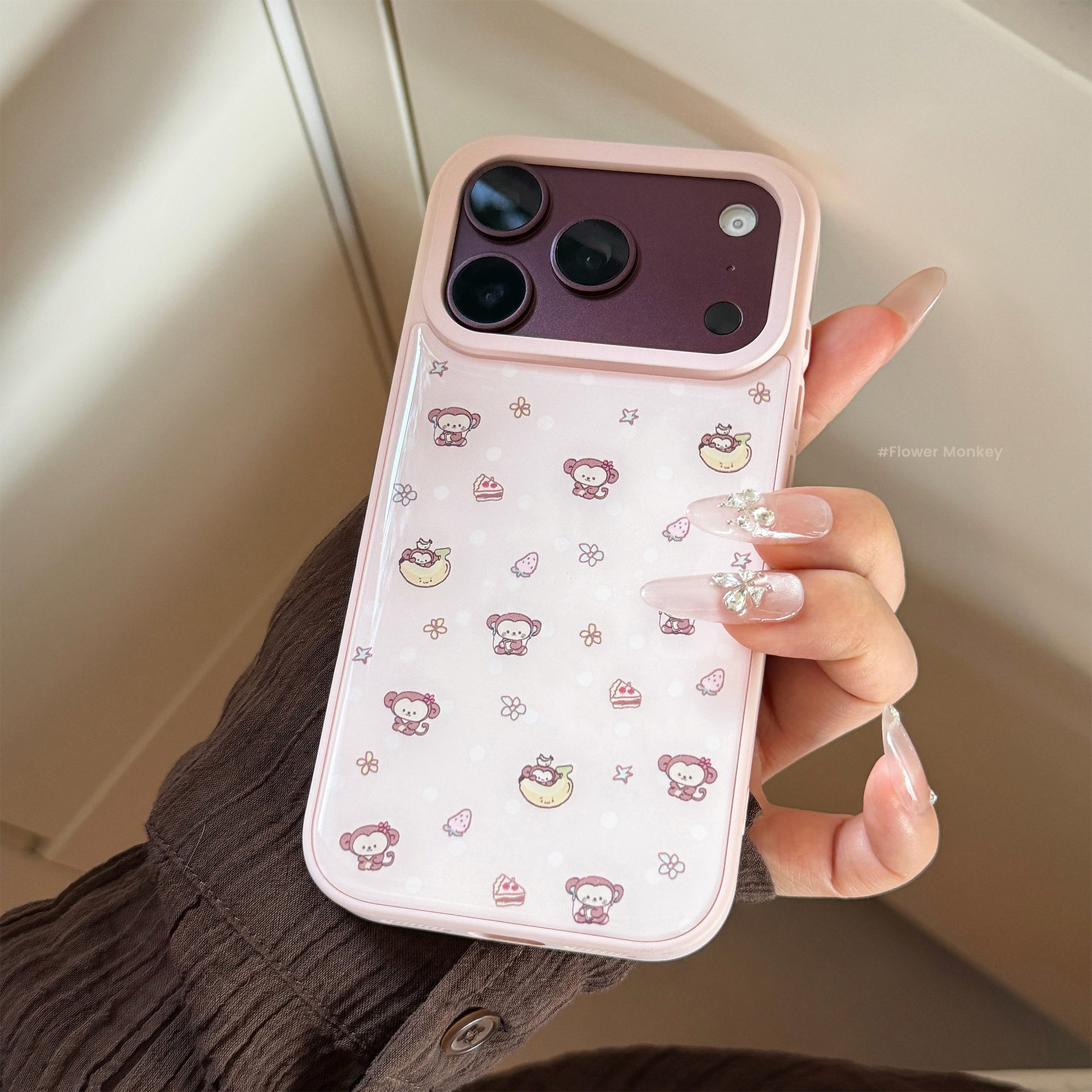 可爱小猴子iPhone16pro创意卡通