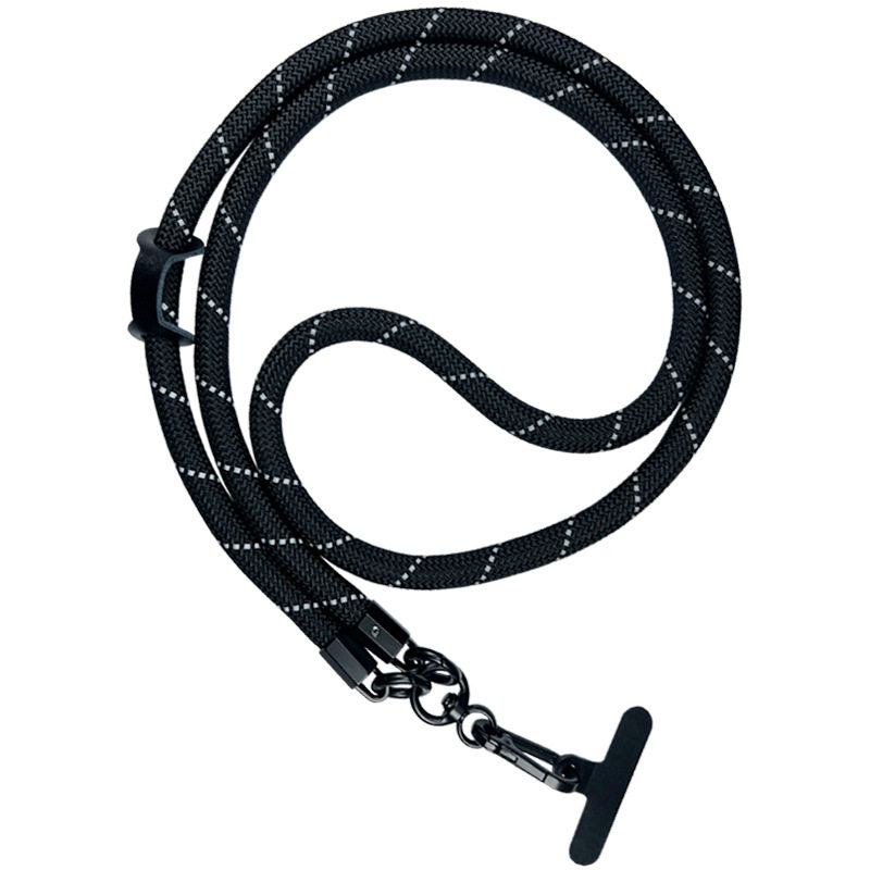 反光手机挂绳多功能可拆卸斜挎背挂脖端相机安全绳户外亮银10mm